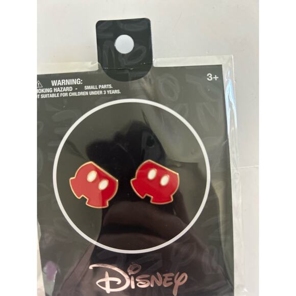 NEW in Bag Disney Mickey Mouse Earrings Red and White Mickey Shorts Disneyworld - Picture 1 of 3
